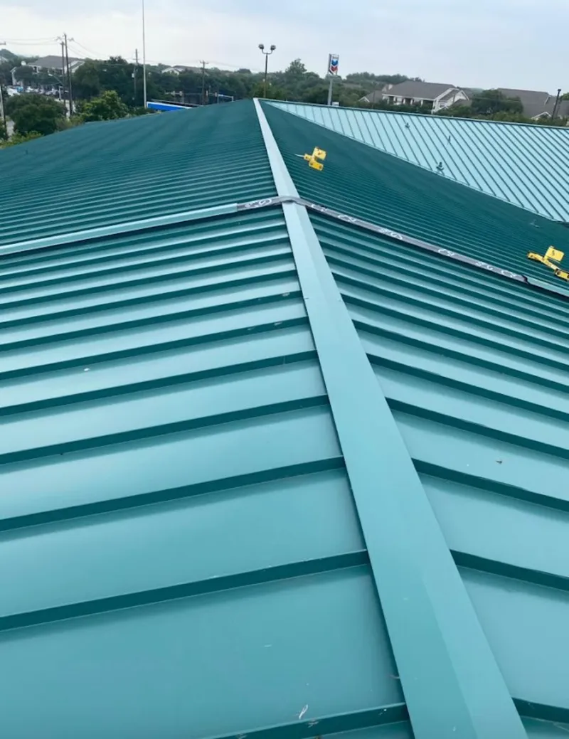 Green commercial metal roof ridge and valley for Metal Roof Repair in Hooper